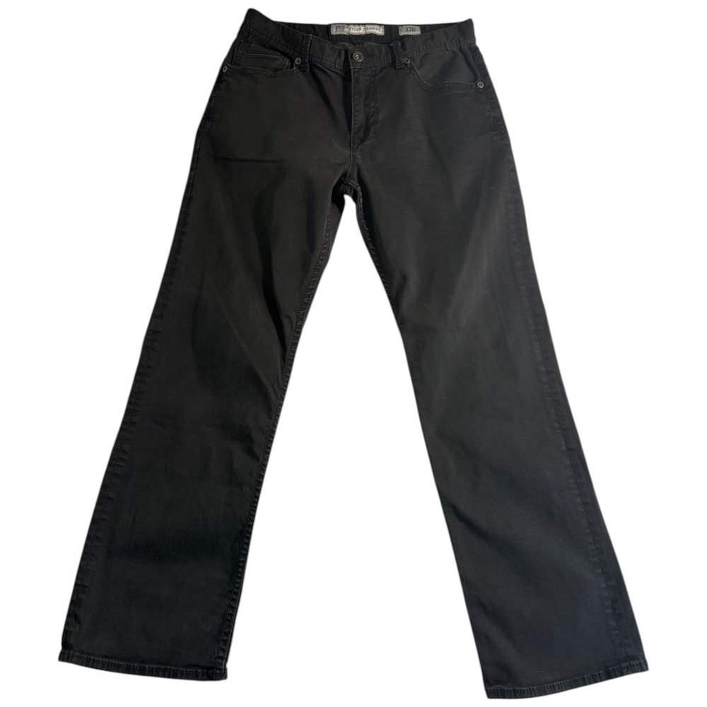 Buckle BKE Tyler Jeans Mens 33 Black Denim Cotton Stretch Dark Wash Straight Leg